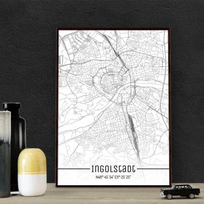 Stadtplan INGOLSTADT - Just a Map I Digitaldruck Stadtkarte citymap City Poster Kunstdruck Stadt Karte