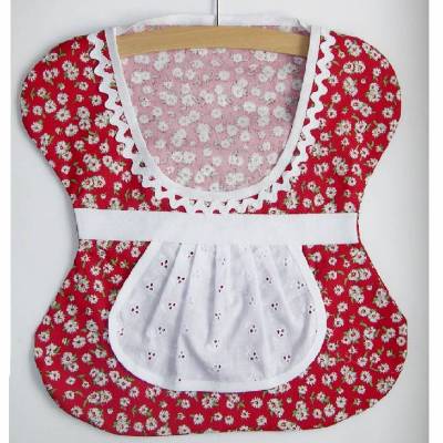 Klammerbeutel, Wäscheklammer-Beutel,rot mit Margariten, Klammerkleidchen, Aufbewahrung Wäscheklammern, Klammersack rot