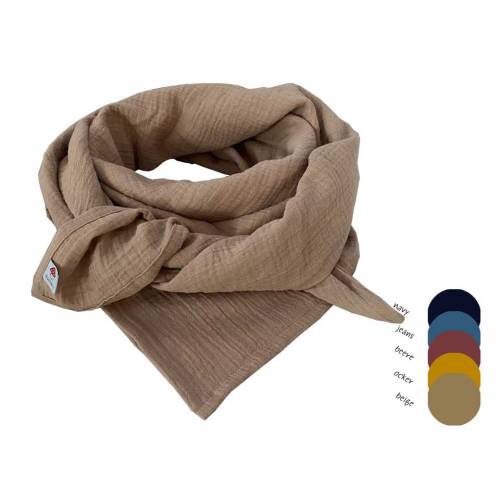 Musselintuch 130x1300 cm für Erwachsene / Musselin Halstuch / Stilltuch aus Musselin in beige