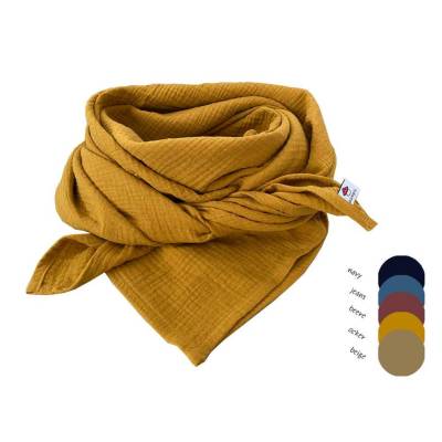 Musselintuch 130x1300 cm für Erwachsene / Musselin Halstuch / Stilltuch aus Musselin in ocker