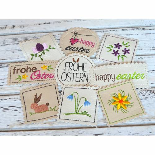 Stickdatei Label Ostern 9 Motive