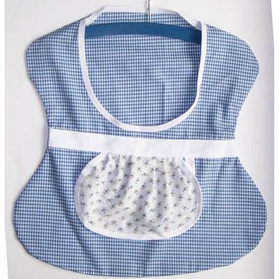 Klammerbeutel, Wäscheklammer-Beutel, blaue Karos Klammerkleidchen, Aufbewahrung für Wäscheklammern, blauer Klammersack,