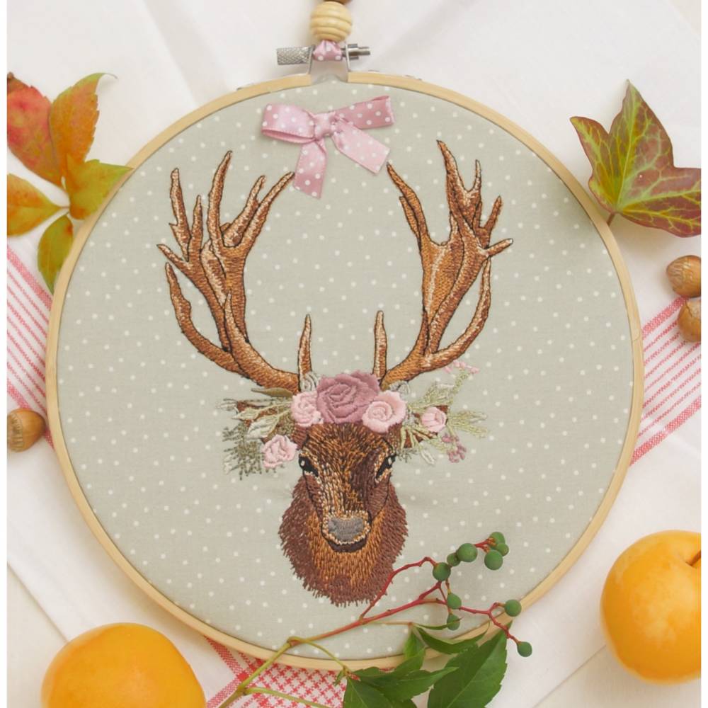 Stickdatei Rosenhirsch Bild 5