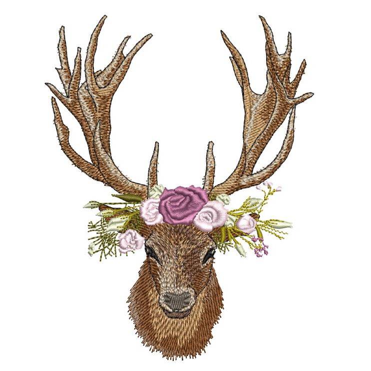 Stickdatei Rosenhirsch Bild 6