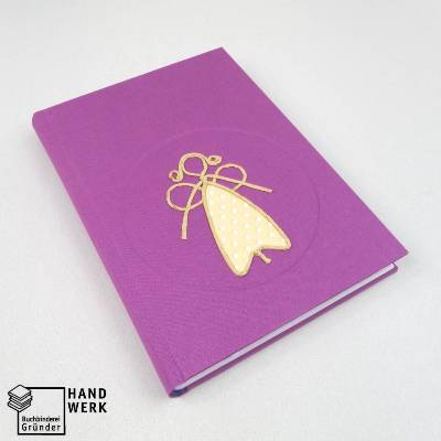 Notizbuch, Schutz-Engel, rot-lila, DIN A5, 150 Blatt, Hardcover handgefertigt