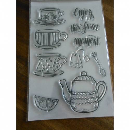 Clear Stempel Stamps Motiv Natur Kaffezeit Kaffekränzchen
