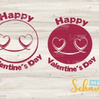 Happy Valentines day Smiley SVG DXF eps png jpg pdf Plotterdatei Liebe fröhliches Emoji Liebe digistamp lasercut