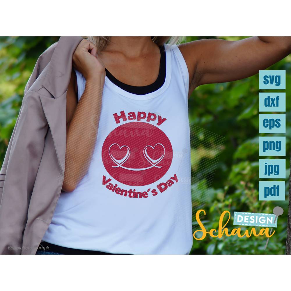 Happy Valentines day Smiley SVG DXF eps png jpg pdf Plotterdatei Liebe fröhliches Emoji Liebe digistamp lasercut Bild 2