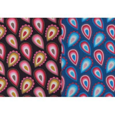Baumwollstoff Happy Dancing Drops Hamburger Liebe blau braun 50 x 150 cm Hilco