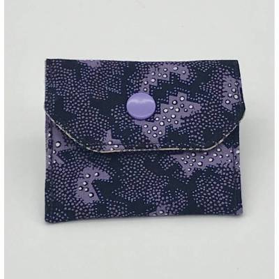Tampontasche, Minibörse, Etui marine-lila mit grafischem Muster