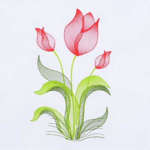 Stickdatei Tulpen Tulpenstrauß verschiedene Größen