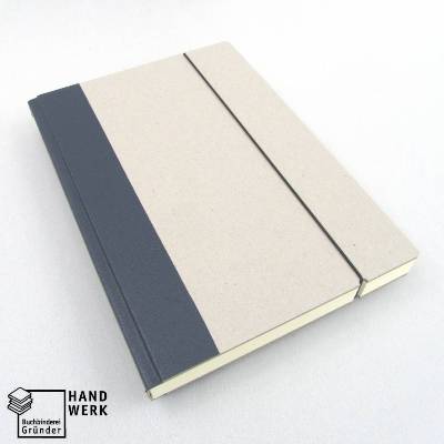 Skizzenbuch dunkel-blau, Büttenpapier, 24,5 x 17 cm,  Notizbuch