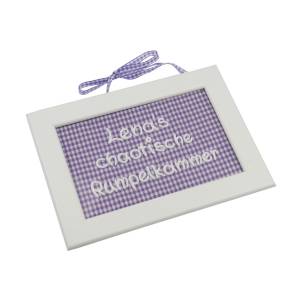 Türschild lila für Mädchen mit Namen oder Spruch Namenschild für Kinderzimmertüre - Bilderrahmen mit Wunschbeschriftung