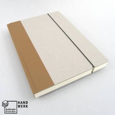 Skizzenbuch, 24,5 x 17 cm, ocker, Büttenpapier, Notizbuch, handgefertigt
