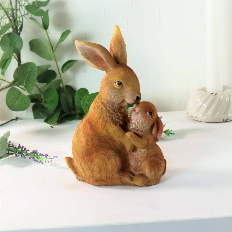 Osterdeko, Hasen Mama mit Kind, 2 Modelle, braun, Ostern, Osterhase, Ostern