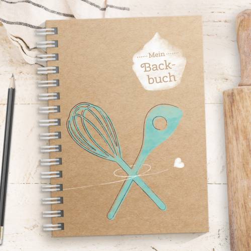 DIY Backbuch für 33 Backrezepte - TÜRKIS, DIN A5