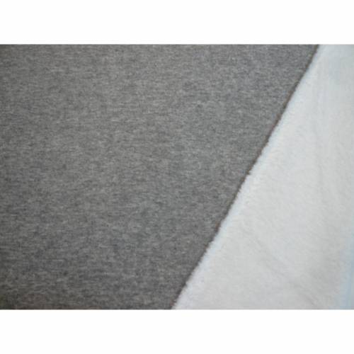 14,60 EUR/m Alpen fleece grau mit der weißen kuscheligen Rückseite