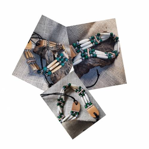 Choker, (Kropfband) Wickelglas-Perlen in grün(CH 29)