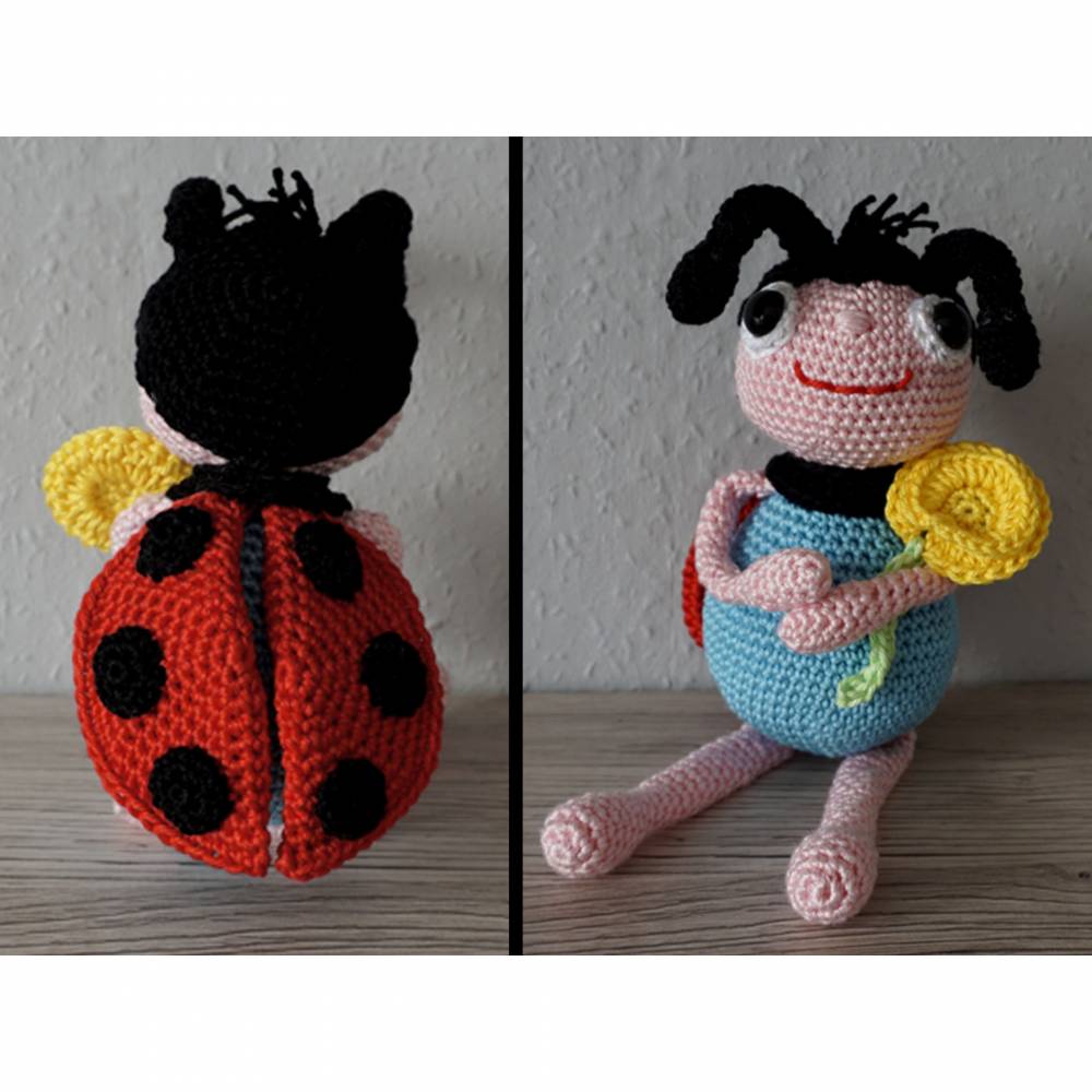 Häkelanleitung für den Marienkäfer Max mit Blume! Bild 1