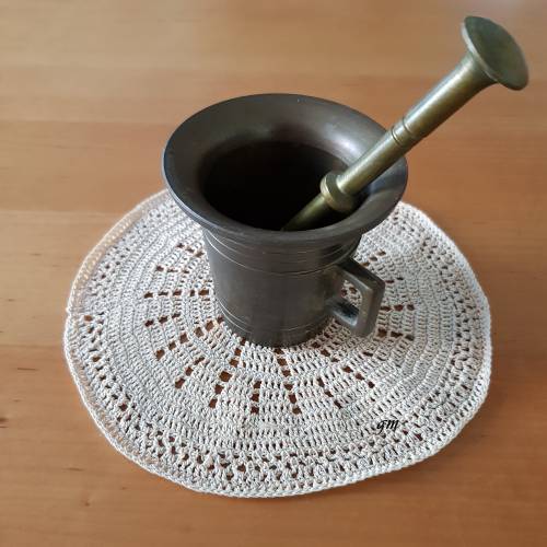 vintage, alter Messing Mörser mit Stößel,  Dekoration, Küche, h 8 cm x 9 cm b oben,