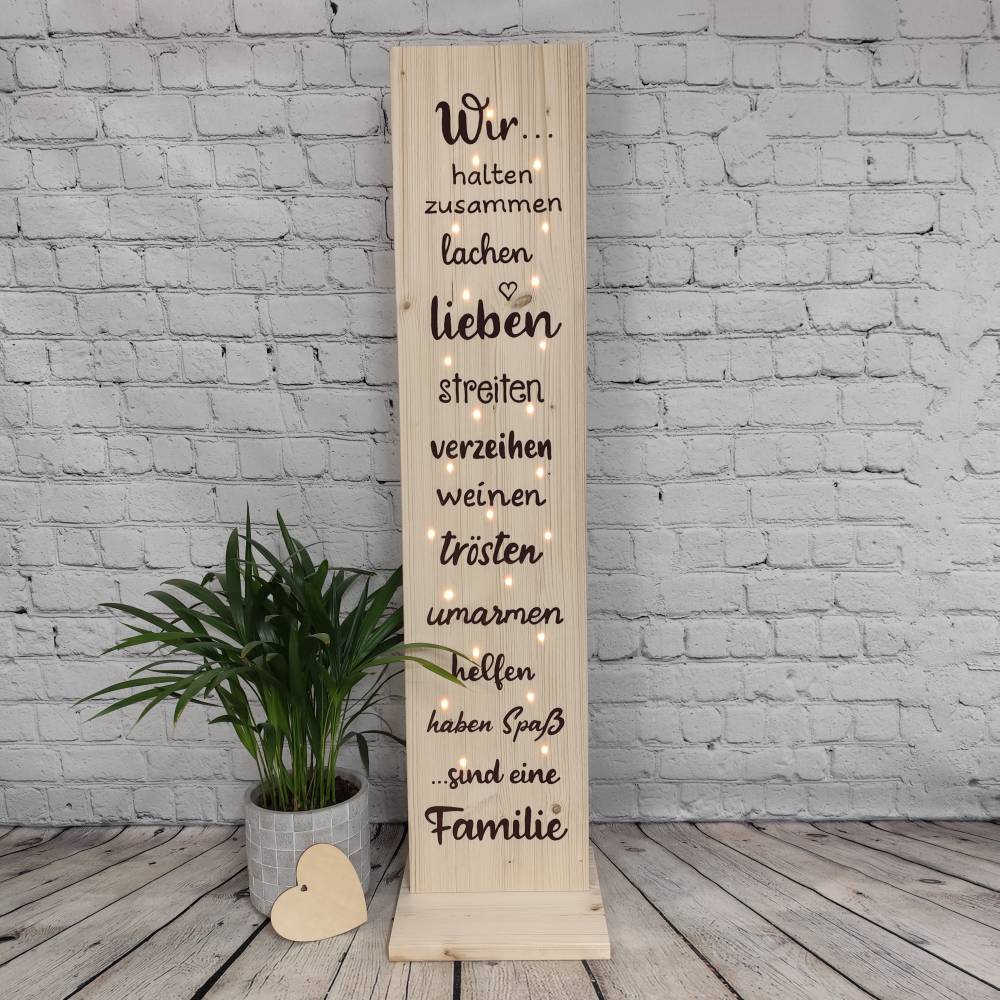 Schild Holz Familie Spruch Deko Geschenk Geburtstag Holzaufsteller