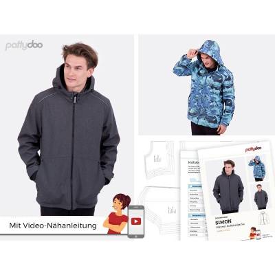  Papierschnittmuster Simon Herren Softshelljacke by pattydoo Größe S - XXXL (1 Stück/11,- €)