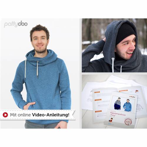 Schnittmuster Papierschnittmuster Tony Kapuzenpullover by pattydoo Größe XS - XXXL (1 Stück/9,- €)