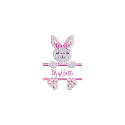 Stickdatei Hase  Frohe Ostern  Split Design 10x10 Rahmen Clipart Cartoon Maschinenstickerei  Split Design Rahmen