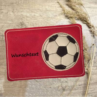 Untersetzer FUSSBALL / WUNSCHTEXT / Glasuntersetzer / Farbwahl Wollfilz / bestickt Mug Rug 