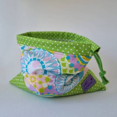 Stoffbeutel für Unverpacktes / Geschenkesäckchen RETRO aus Baumwolle von he-ART by helen hesse