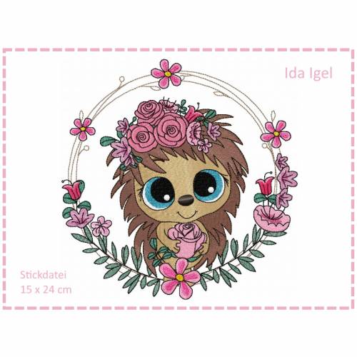 Stickdatei Ida Igel 15x24