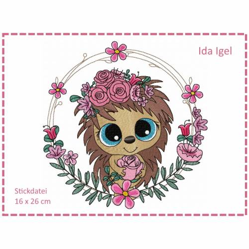 Stickdatei Ida Igel 16x26