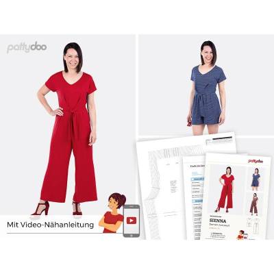 Papierschnittmuster Sienna Jumpsuit by pattydoo Gr 32- 54(1 Stück/11,- €)