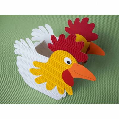 Henne "Gundula" als Osternest, Osterkörbchen,Frühlingsdeko, Osterkorb aus Wellpappe, Verpackung für Geschenke
