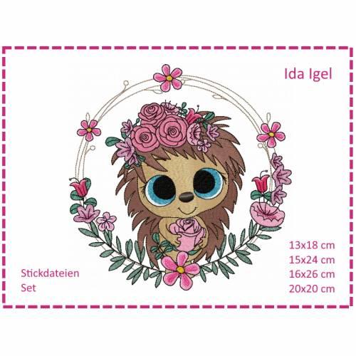 Stickdatei Ida Igel Set