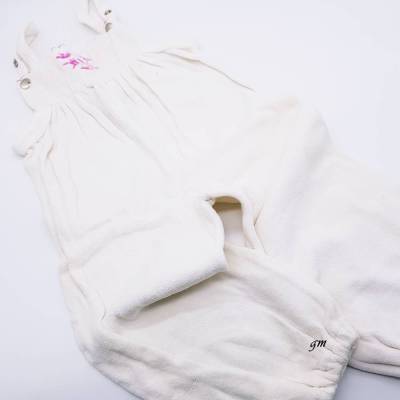 Vintage, weißer Strampler für Baby, Latzhose 