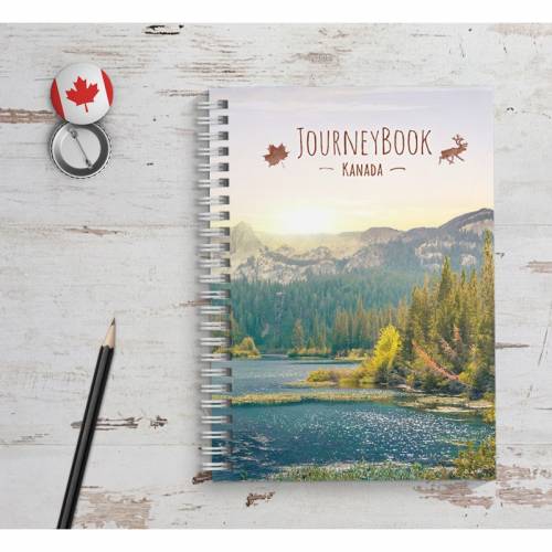 Kanada Reisetagebuch zum selberschreiben / als Abschiedsgeschenk - DIN A5 mit interaktiven Aufgaben & Reise-Zitaten