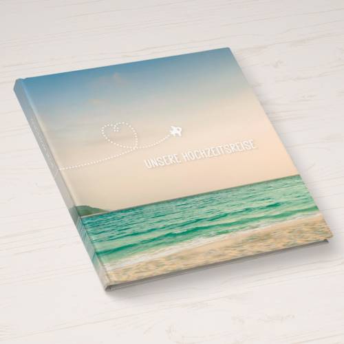 "Unsere Hochzeitsreise" für die Flitterwochen - Gastgeschenk zur Hochzeit (Hardcover, 21x21cm)