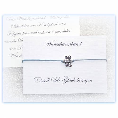 Wunscharmband Biene, Freundschaftsbändchen, Kinderfreundschaftsbändchen