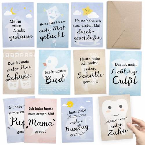 Meilensteinkarten GEBURT: 30+1 Foto- und Erinnerungs-Karten
