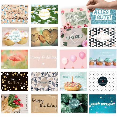 20x moderne Glückwunschkarten (DIN A6)