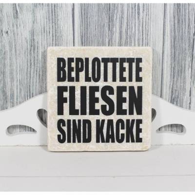 Marmorfliese „Beplottete Fliesen sind kacke“ Spruch für Plotter & Handmade-Humor