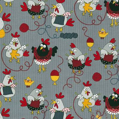 19,00 EUR/m Meterware Timeless Treasures strickende Hühner US-Designerstoff für Kissen Decken Taschen Strickbeutel