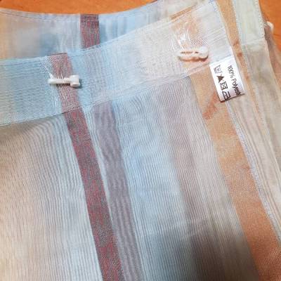 Vintage, neu, Kurzgardinen, Bisto-Gardinen, kurz türkis mit Streifen, bunt, Gardinen mit Rollen,