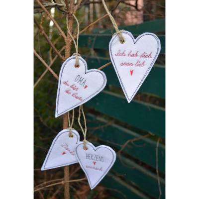 Geschenkanhänger Herz Herzen Anhänger Filz