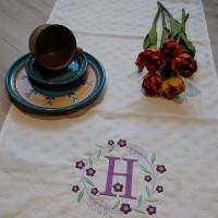 Monogramm  *  H  *  im Frühlings atemberaubendem Blumenkranz - Stickdateien in 5 Größen