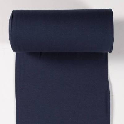Bündchenstoff Schlauchware marine uni – 0,50m Öko-Tex Standard 100, elastisch, Meterware