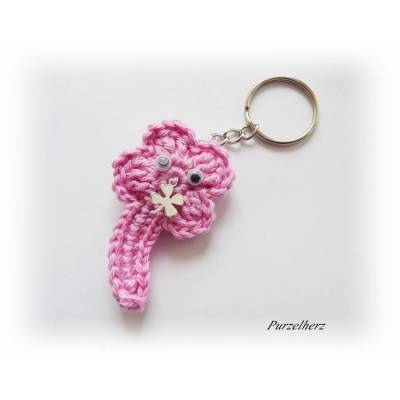 Lustiger Schlüsselanhänger Kleeblatt in 2 Farben zur Wahl - Alltag,Geschenk,Glücksbringer,grün,rosa