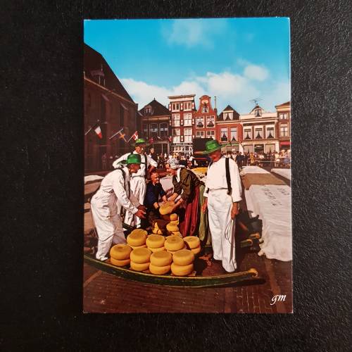 Vintage Postkarte Kaasmarkt Alkmaar Holland – Ansichtskarte Käsemarkt