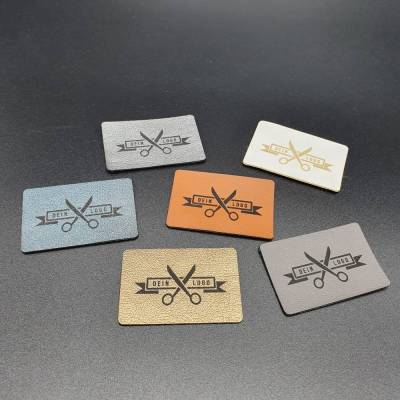 Kunstlederlabel mit deinem Logo / Schriftzug bis 100x100mm
